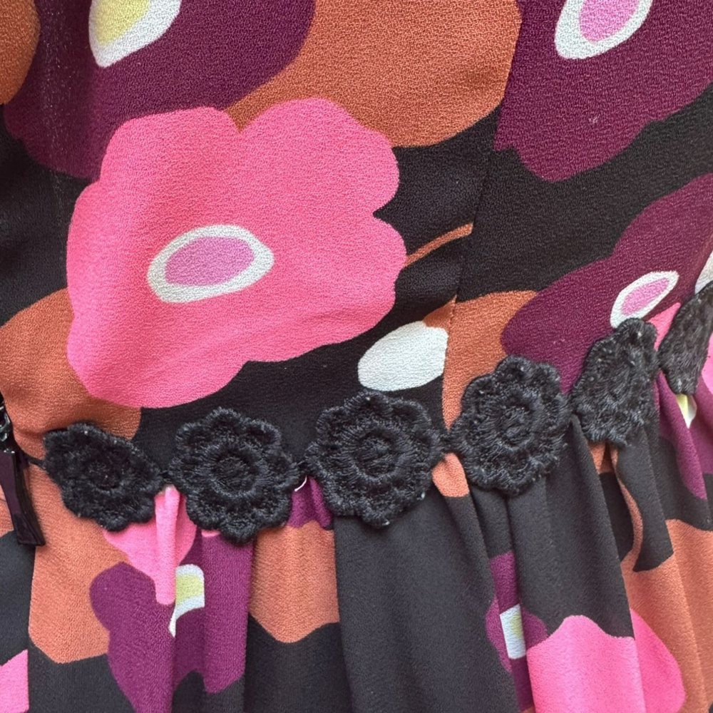 Kate Spade Blooming Floral Mini Dress Size 2 Small Flirty Summer Garden Party - Picture 14 of 15